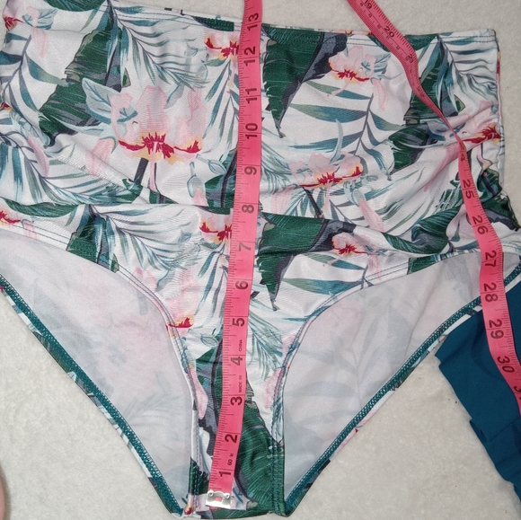 SHEIN Teal/Floral Print Bikini size M - Picture 10 of 11